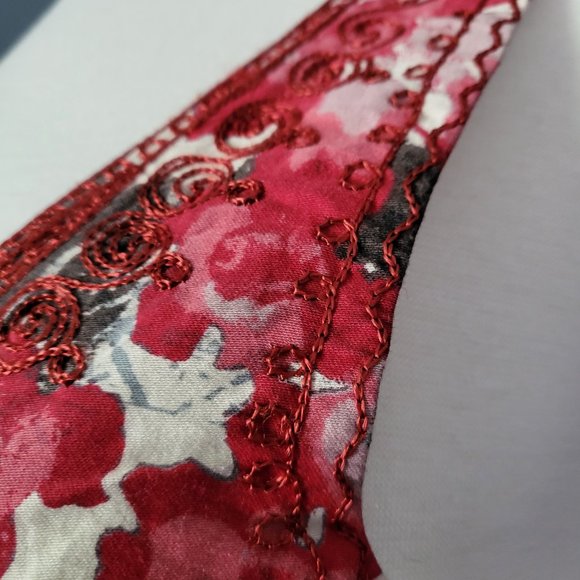 NWT Free People 100% Cotton Embroidered Red Combo Dress, Size 10 (M) - Picture 6 of 10